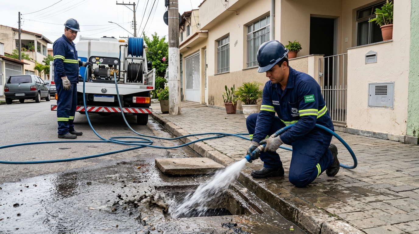 Hidrojateamento de redes hidráulicas em Niterói-RJ
